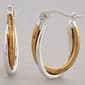 Design Collection Two-Tone Oval Twisted Hoop Earrings - image 1