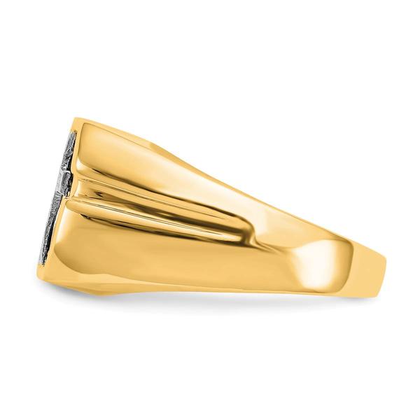 Mens Gentlemen’s Classics™ 14kt. Gold Onyx & Diamond Cross Ring