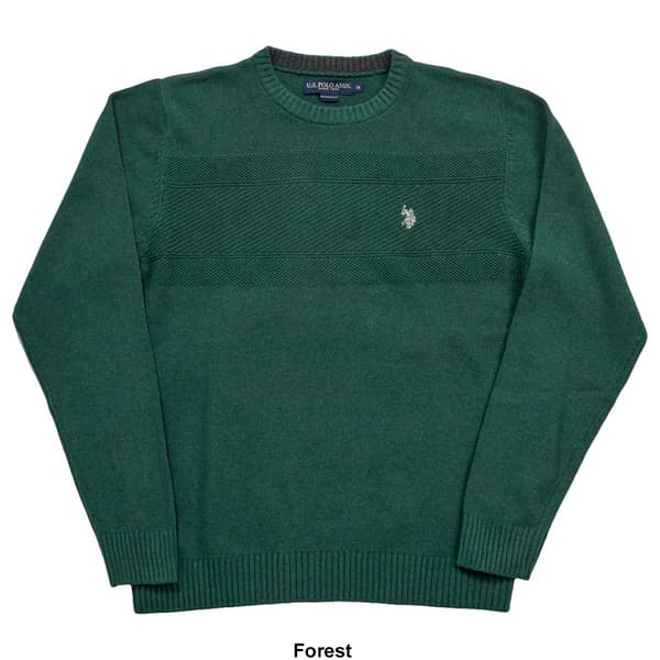 Mens U.S. Polo Assn.&#174; Solid Textured Crew Neck Sweater
