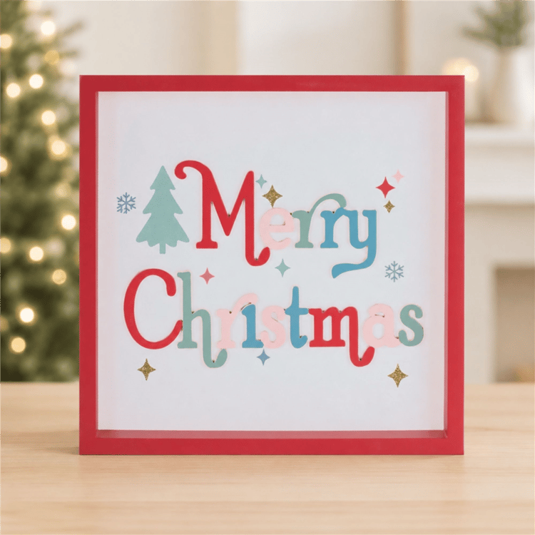 Melrose 7.75in. Merry Christmas Square Block Sign
