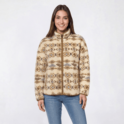 Petite Mountain Ridge Long Sleeve Geometric Sherpa Jacket