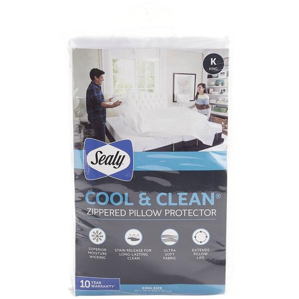 Sealy Cool &amp; Clean 2pk. Pillow Protector - image 