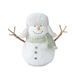 Melrose Glittered Snowman Figurine - Set of 2