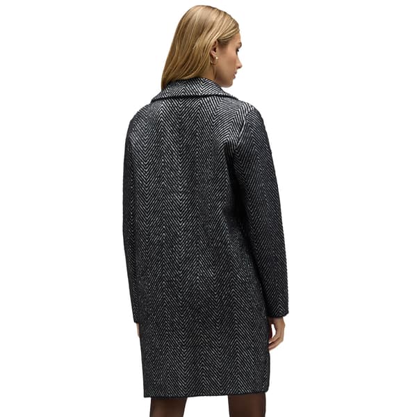 Plus Size NVLT Single Breasted Chevron Coatigan - Black/White