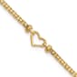 14k Gold Polished Open Heart 10in. Anklet - image 1