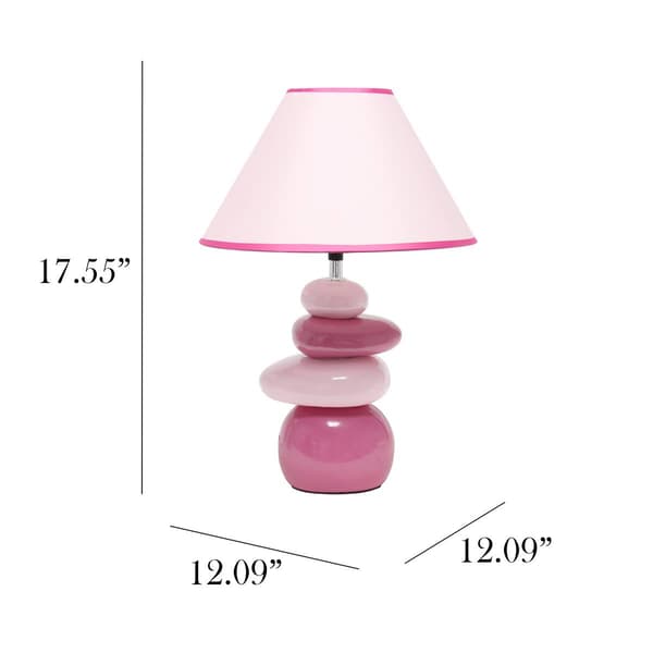 Simple Designs Pink Shades of Ceramic Stone Table Lamp