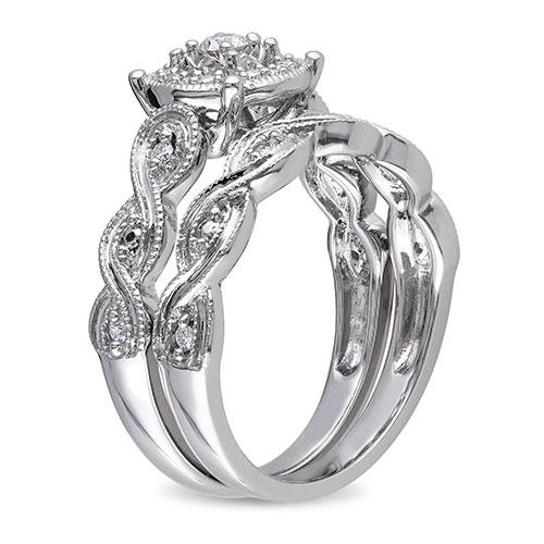 Loveblooms™ 1/5ctw. Round Diamonds Bridal Ring Set