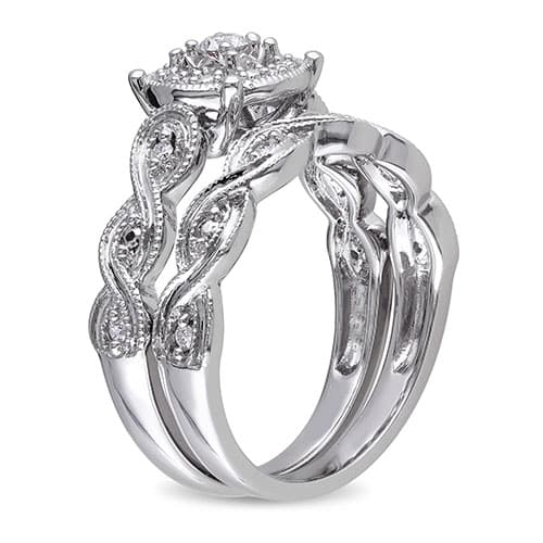 Loveblooms™ 1/5ctw. Round Diamonds Bridal Ring Set