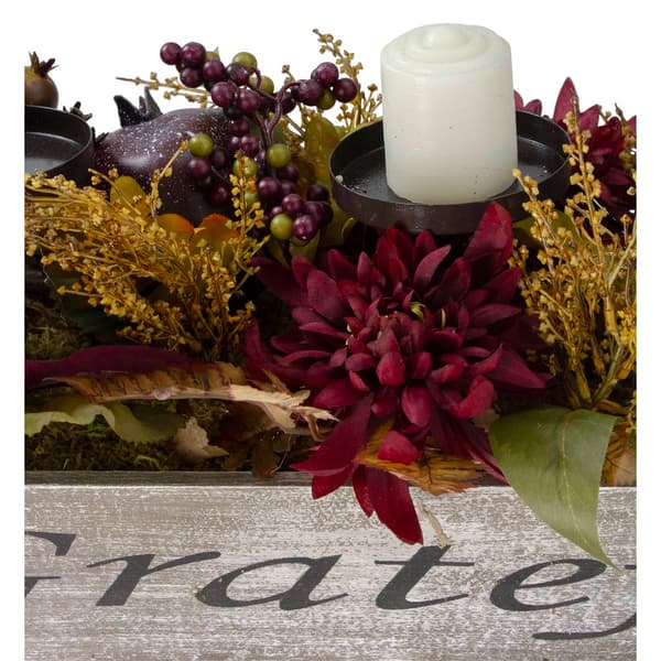 Northlight Seasonal 24in. Autumn Harvest 3-Piece Candle Holder