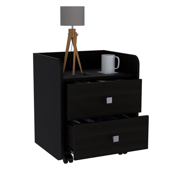 FM FURNITURE York Black Wengue Night Stand