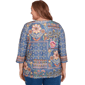 Plus Size Alfred Dunner El Paso Denim Floral Patchwork Blouse - image 2