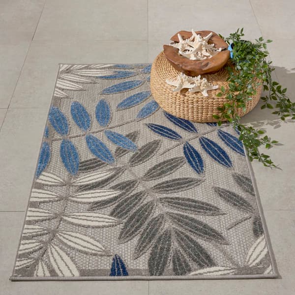 Nourison Aloha Large Leaf Print Indoor/Outdoor Area Rug