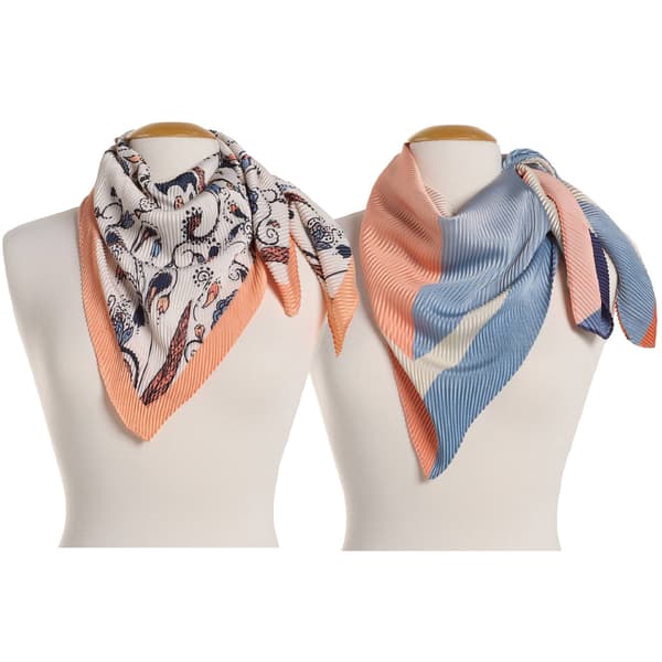 Womens Steve Madden Floral Pleat Square Scarf Set