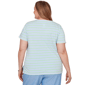 Plus Size  Alfred Dunner Caribbean Blues Stripe Floral Tee - image 2
