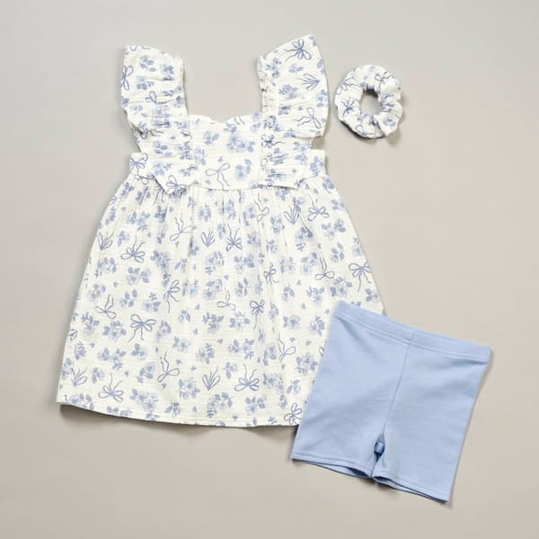 Toddler Girl Emily & Oliver(R) 2pc. Floral Bow Dress & Shorts Set - image 