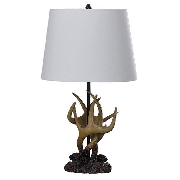 HomeRoots 26in. Natural and Brown Antlers Table Lamp - image 