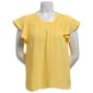 Petite Ninety Clothing Flutter Sleeve Back Keyhole Blouse - image 1