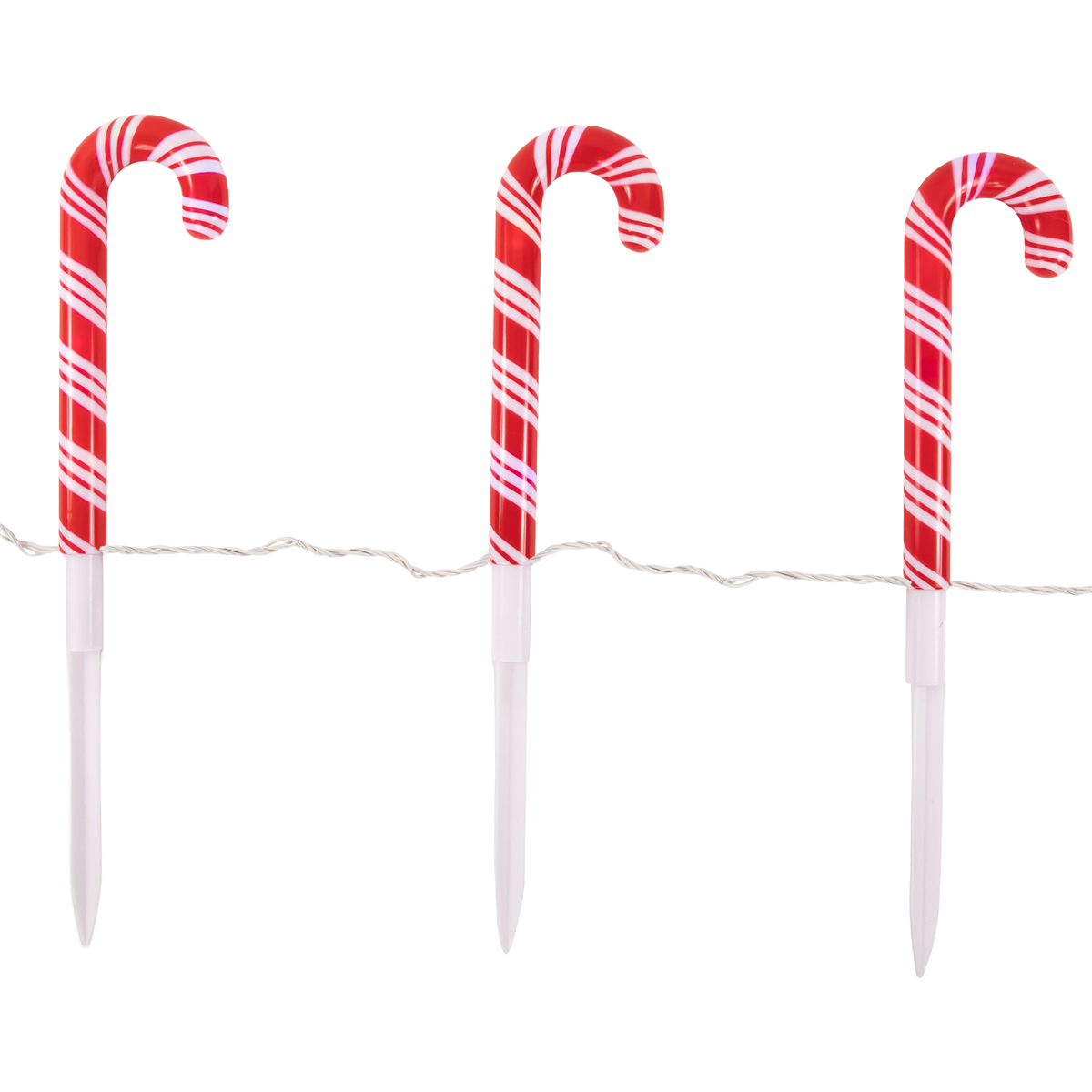Brite Star LED Candy Cane Christmas Pathway Markers - Set of 3