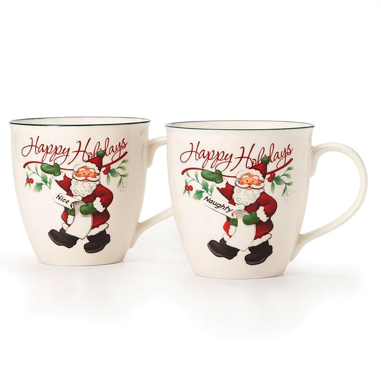Pfaltzgraff(R) Winterberry Naughty and Nice Mugs