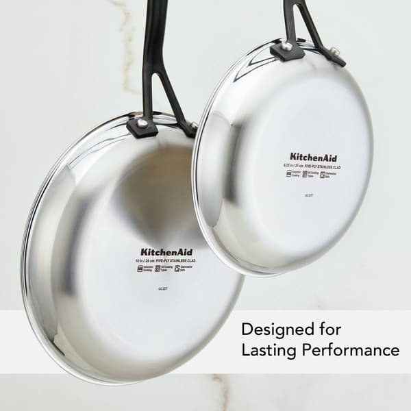 KitchenAid&#174; 2pc. 5-Ply Clad Stainless Steel Frying Pan Set