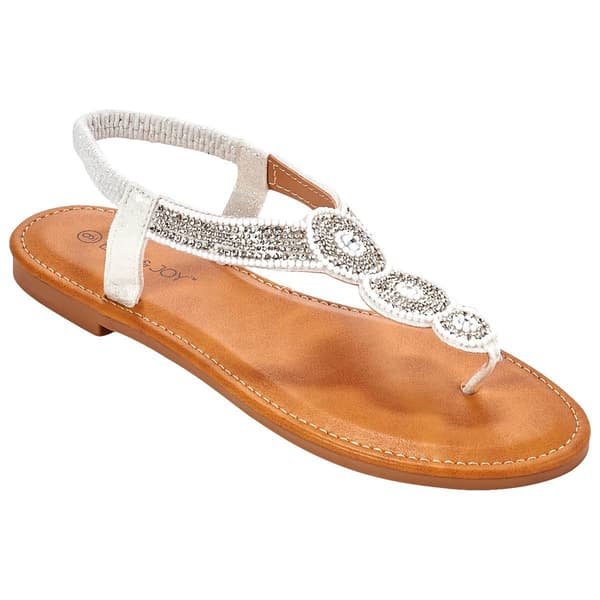 Womens Ella & Joy Circle Rhinestone T-Strap Sandals