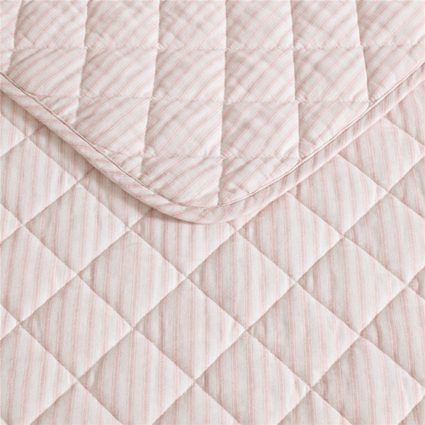 Laura Ashley Tessas Ticking Stripe Reversible Qulit Set