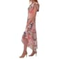 Womens Robbie Bee Short Sleeve Print Chiffon Drape Neck Dress - image 3
