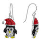 Athra Fine Silver Plated Crystal Penguin Drop Earrings - image 1