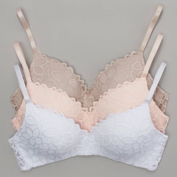 Womens Rene Rofe(R) 3pk. Lacey Light Lift Bras - B28440H3-WPBC