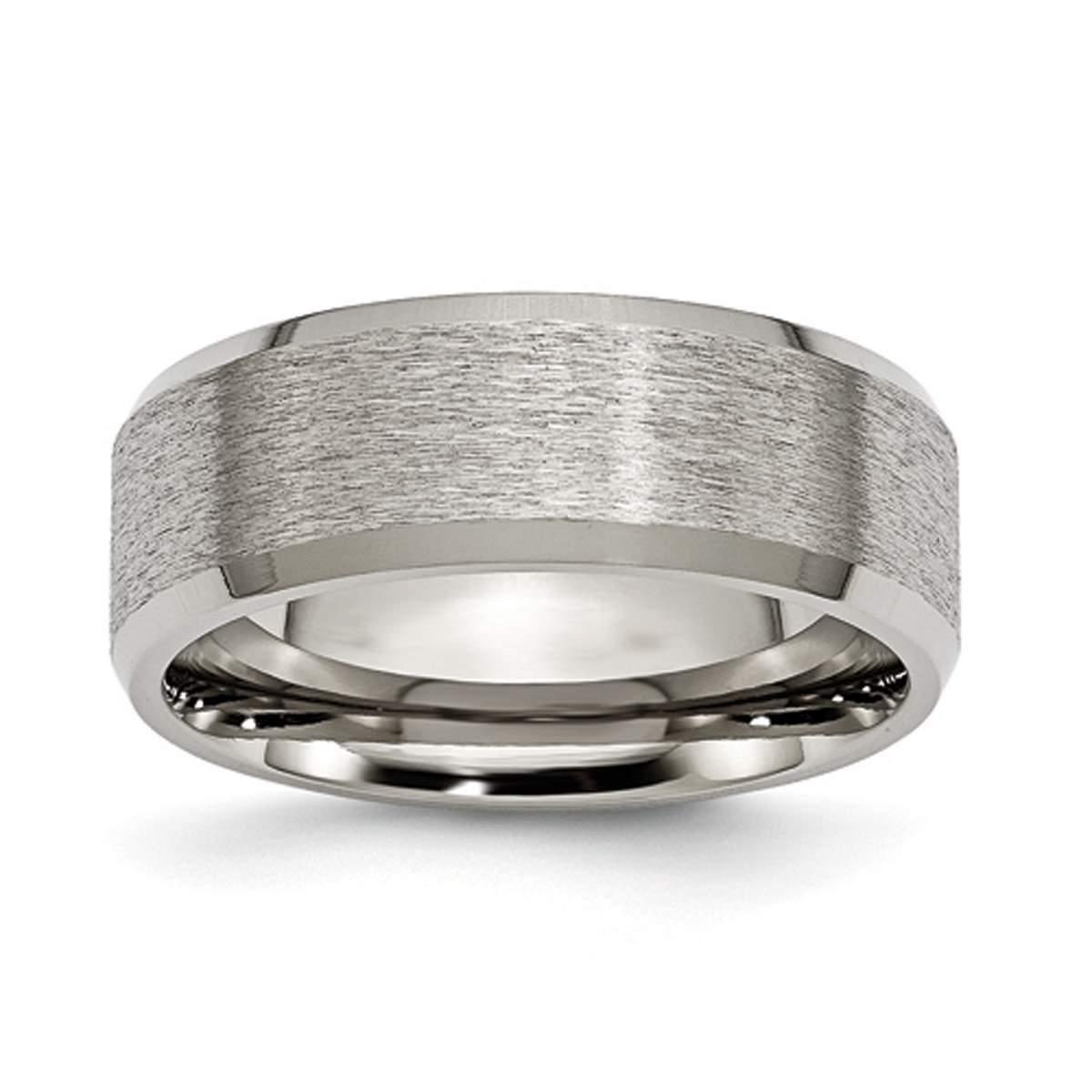 Mens Endless Affection™ 8mm Engravable Titanium Brushed...