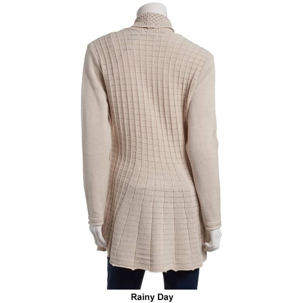 Womens Architect&#174; Crochet Lapel Pintuck Open Flared Cardigan