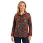 Plus Size Ali Miles Long Sleeve Wire Collar Paisley Floral Butto - image 1