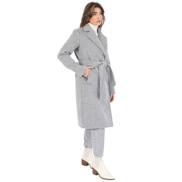 Womens Nine West Belted Faux Wool Trench Coat