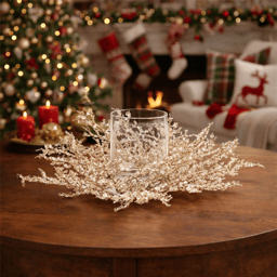 Melrose 16in. Icy Pine Candle Holder Centerpiece