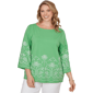 Plus Size Alfred Dunner Hothouse Florals Palm Tree Embroidered K - image 1