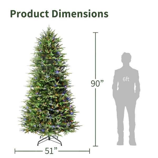 Puleo International 7.5ft. Pre-Lit Fraser Fir Slim Christmas Tree