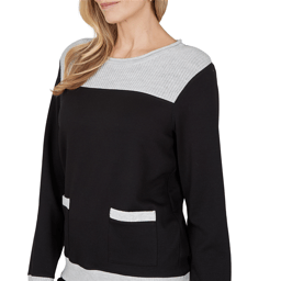 Petite Alfred Dunner Weekend Warrior Color Block Sweater