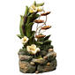 Resin LED Flowers w/ Metal Leaves Fountain - image 1