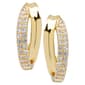 Gianni Argento Yellow Gold Plated Double Row Half Hoop Earrings - image 1