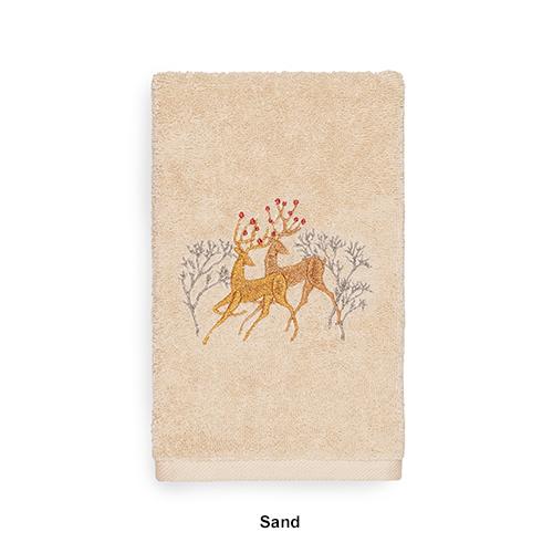 Linum Home Textiles Christmas Deer Pair Hand Towel
