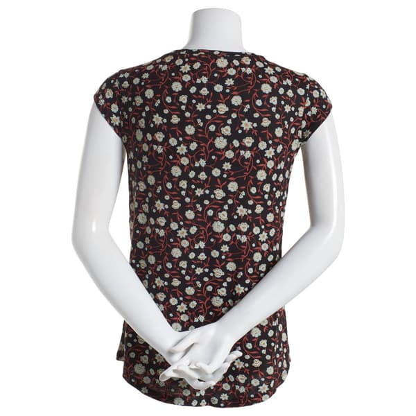 Plus Size Preswick & Moore Cap Sleeve Autumn Floral Tee
