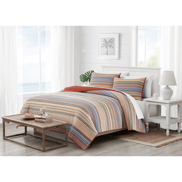 Oceanfront Resort Naples Yarn Dye Stripe 3pc. Quilt Set