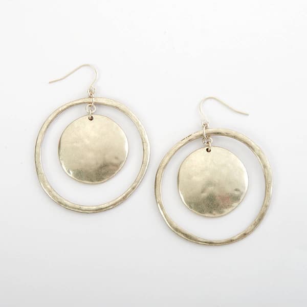 Bella Uno Roman Silver-Tone Double Orbital Drop Earrings - image 