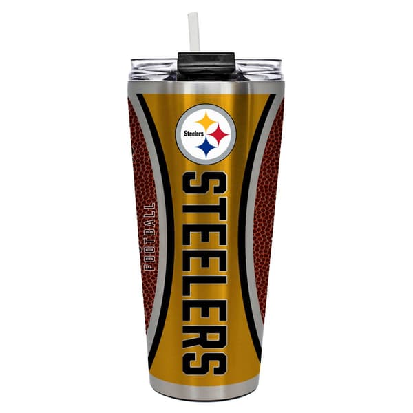 Pittsburgh Steelers Game Ball Big Slim 32oz. Travel Cup - image 