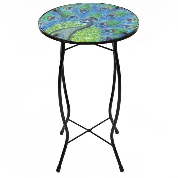 Northlight Seasonal 19in. Peacock Patio Side Table - image 