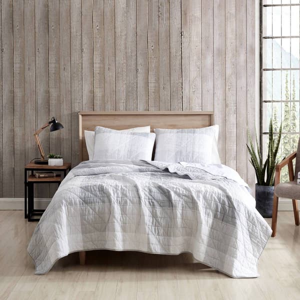 Eddie Bauer Boulder 136 Thread Count Reversible Quilt Set - Grey
