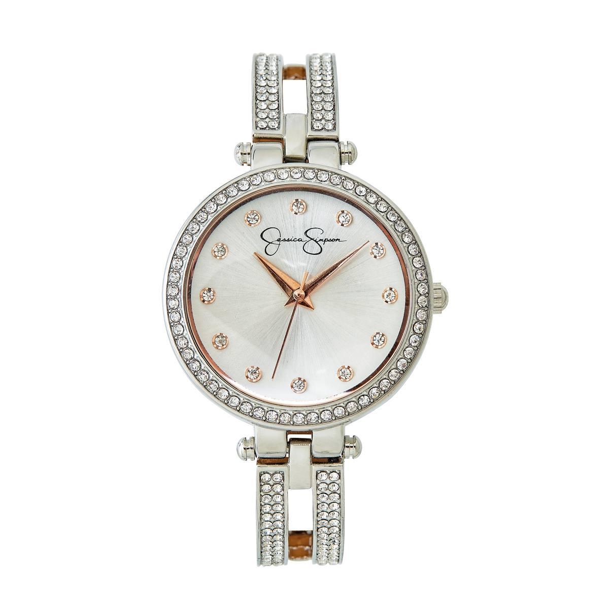 Womens Jessica Simpson Double-Arm Crystal Bangle...