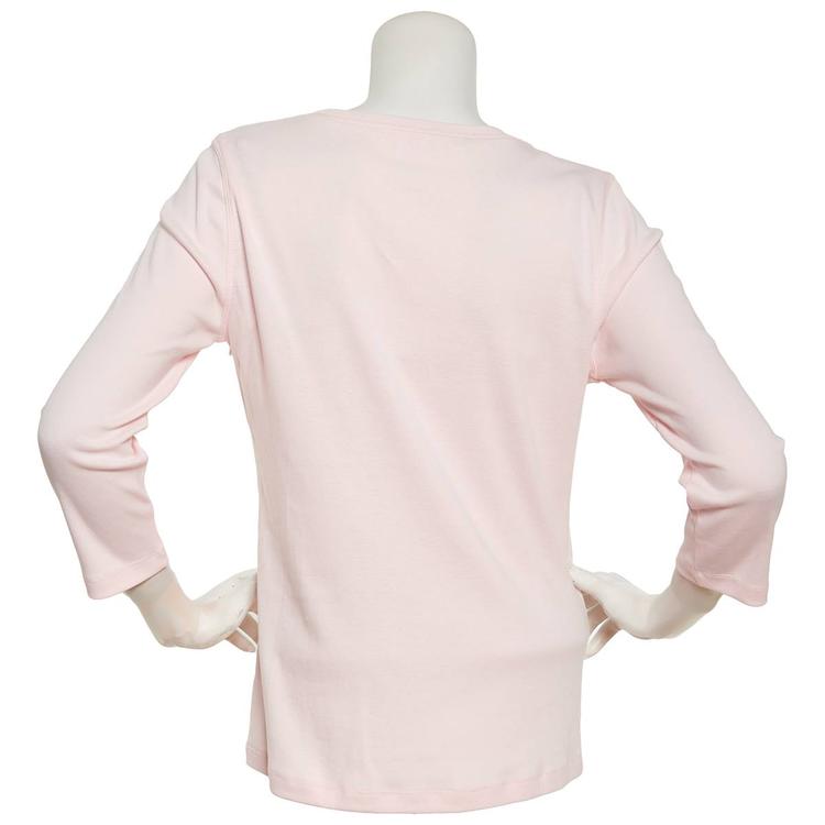 Womens Preswick & Moore® 3/4 Sleeve Scoop Neck Solid Tee