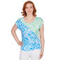 Petite Hearts of Palm Feeling Just Lime Embellished Blurry Top - image 1