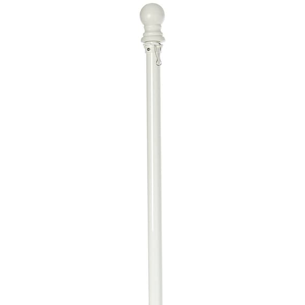 69 White Metal House Flag Pole - image 